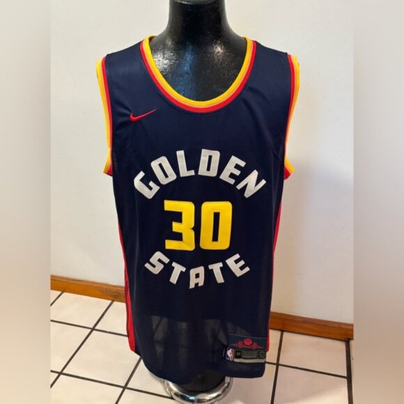 Golden State Warriors Stephen Curry # 30 Jersey Blue/Yellow , Unisex - Picture 12 of 12